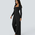 Long Sleeve Pocket Wide Leg Jumpsuit