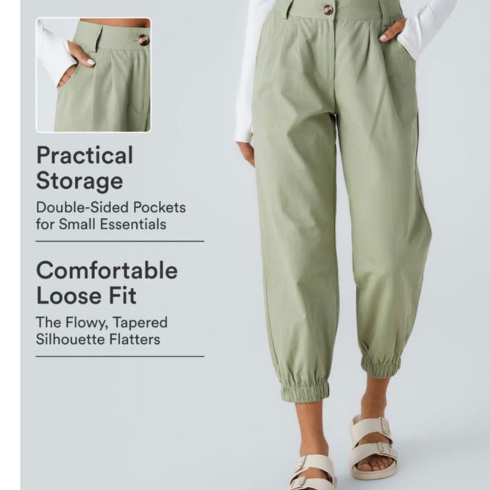 Mid Rise Casual Joggers with Pockets