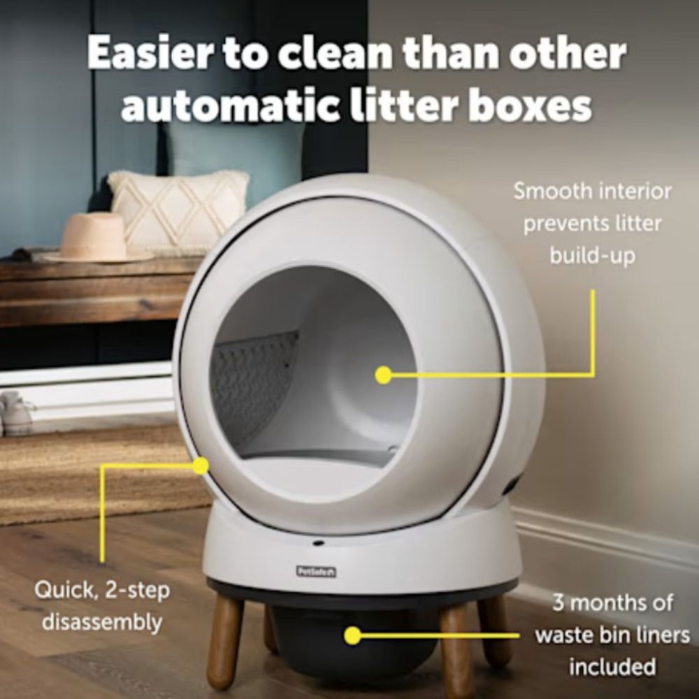 PetSafe ScoopFree SmartSpin Self-Cleaning Litter Box – White