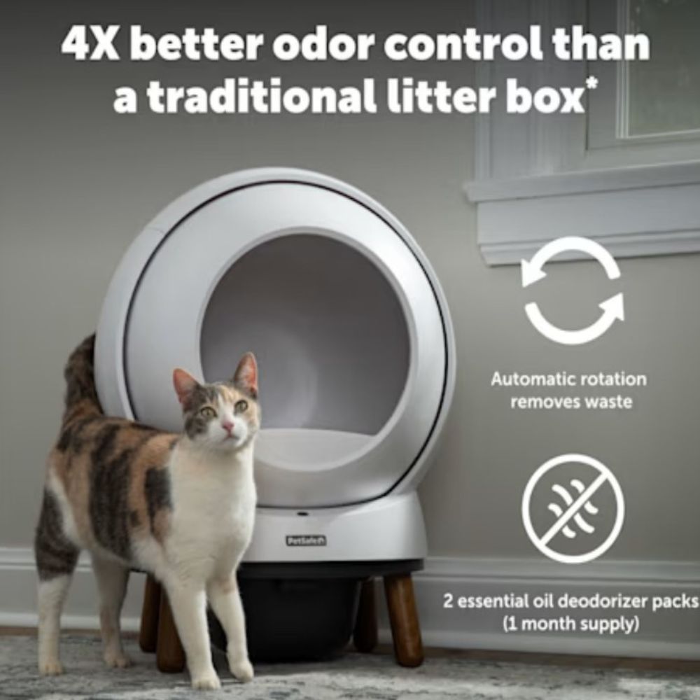 PetSafe ScoopFree SmartSpin Self-Cleaning Litter Box – White
