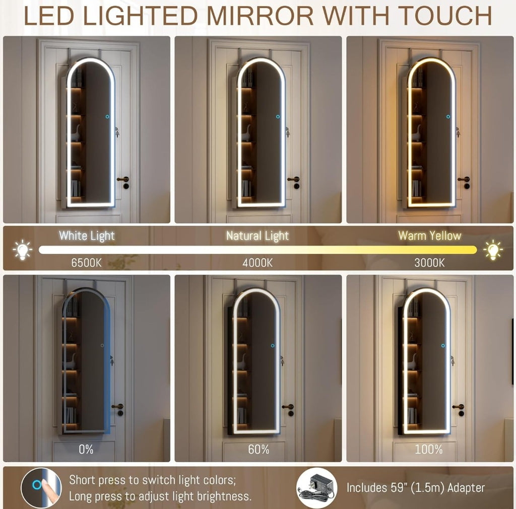 LED Lighted Jewelry Armoire Mirror Cabinet – NEW IN BOX