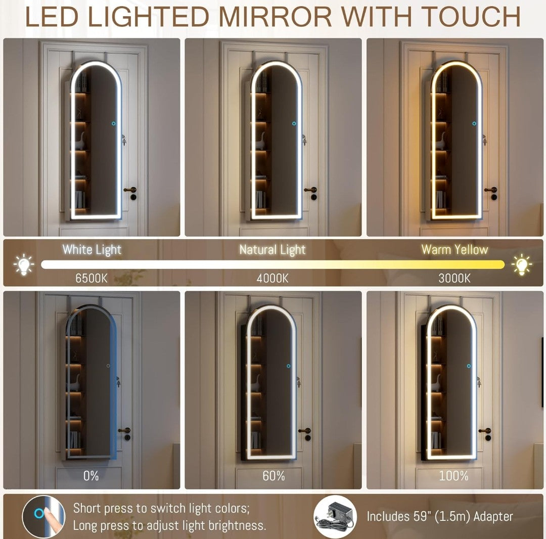 LED Lighted Jewelry Armoire Mirror Cabinet – NEW IN BOX