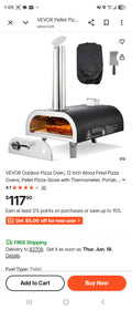 VEVOR 12" Outdoor Wood Pellet Pizza Oven – Portable Backyard Pizza Maker