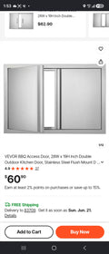 VEVOR 28" x 19" Stainless Steel Double BBQ Access Door