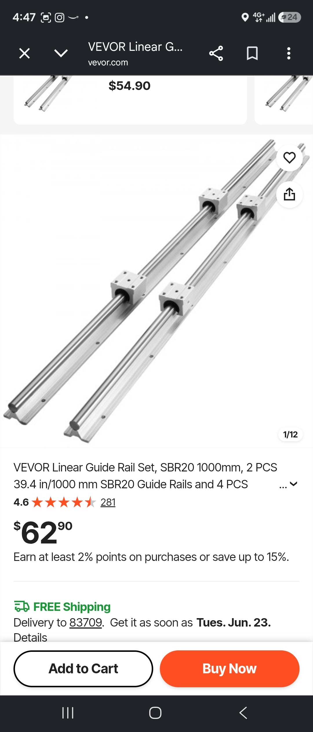 VEVOR Linear Guide Rail Set