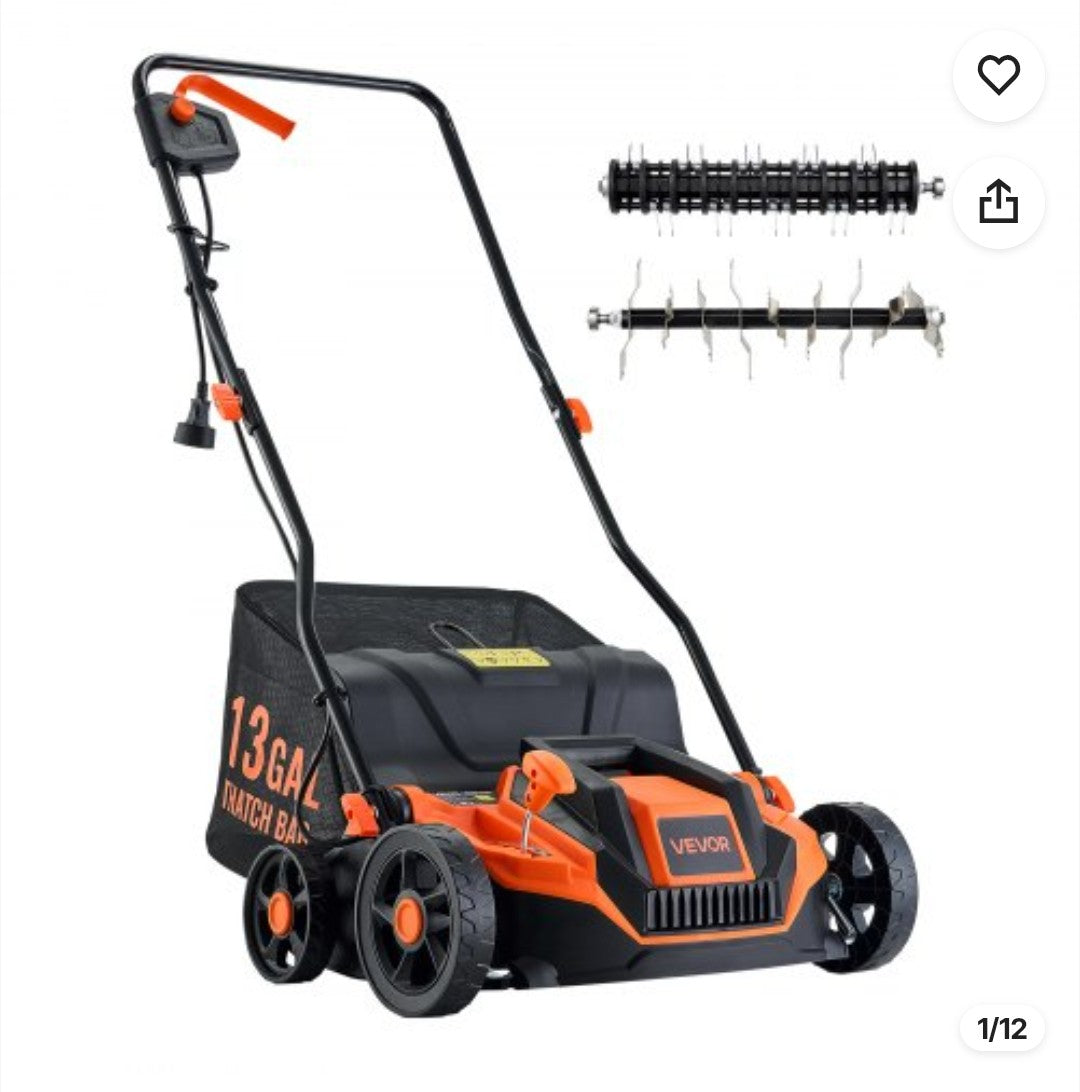 VEVOR 2-in-1 Electric Dethatcher & Scarifier – $89.99