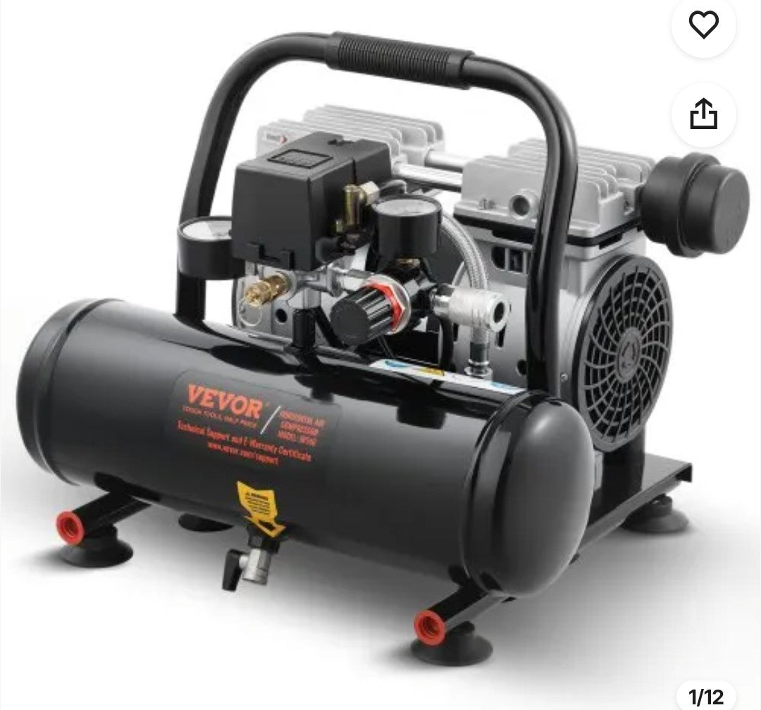 VEVOR 1-Gallon Oil-Free Air Compressor – $84.99