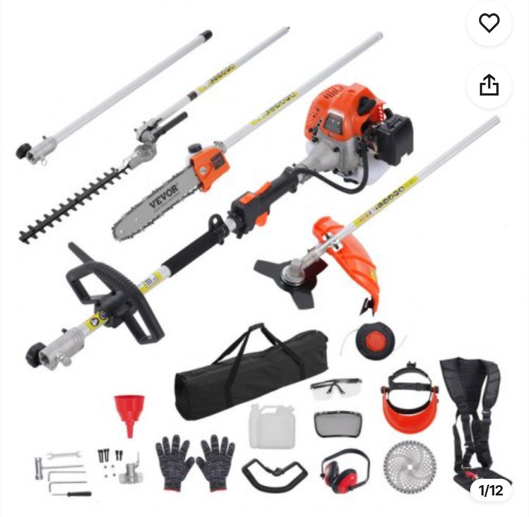 VEVOR 52CC 6-in-1 Gas Trimmer Set – $149.99