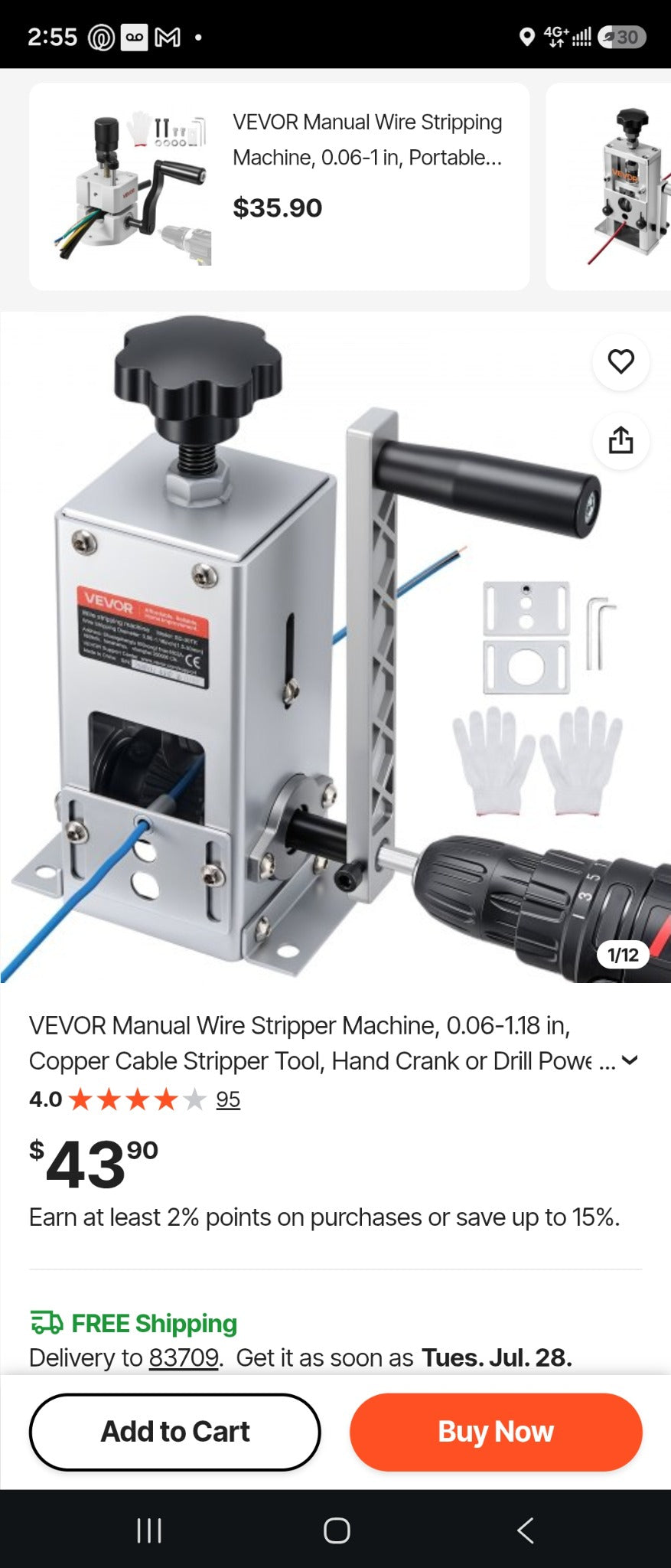 VEVOR Manual Wire Stripping Machine