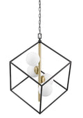 Origin 21 Maren 4 -Light Matte Black LED Opal glass Metal Chandelier