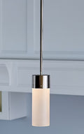 Origin 21 Lynnpark 1 -Light Brushed nickel Modern/contemporary Acrylic Cylinder LED Mini Hanging Pendant Light