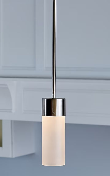 Origin 21 Lynnpark 1 -Light Brushed nickel Modern/contemporary Acrylic Cylinder LED Mini Hanging Pendant Light