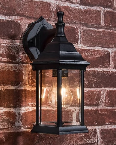 Project Source Henfield 1 -Light 11.81-in H Matte Black Hardwired Outdoor Wall Light