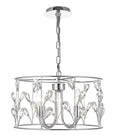 allen + roth Florian 4 -Light Chrome Glam Crystal Drum Medium Hanging Pendant Light
