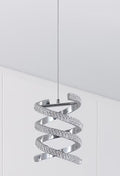allen + roth Lucia 1 -Light Chrome Glam Acrylic Geometric LED Mini Hanging Pendant Light