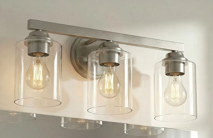 allen + roth Emeryson 17.75-in 3 Light Brushed Nickel Transitional Bathroom Vanity light