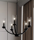 Quoizel Baylor 5 -Light Matte Black Clear glass Steel Chandelier