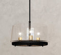 Quoizel Baylor 5 -Light Matte Black Clear glass Steel Chandelier