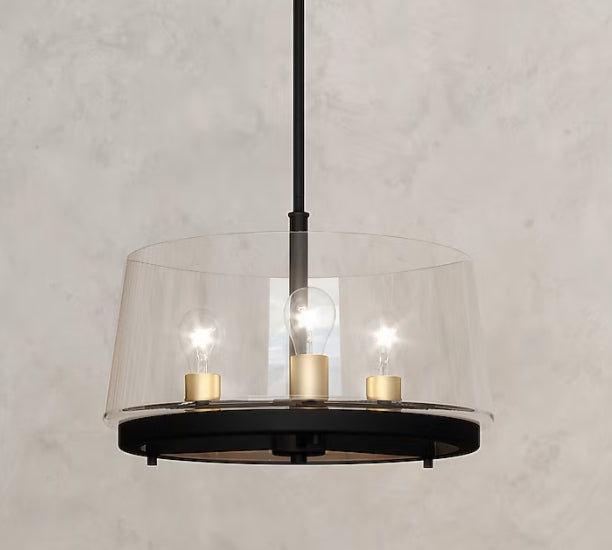 Quoizel Baylor 5 -Light Matte Black Clear glass Steel Chandelier