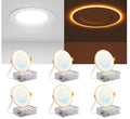 Amico 4 Pack 4 Inch 5CCT LED Recessed Ceiling Light with Night Light, 2700K/3000K/3500K/4000K/5000K