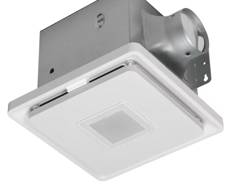 Homewerks 1.5-Sone 110-CFM White Decorative Lighted Bluetooth Compatibility Bathroom Fan