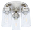 allen + roth 12-in Brushed Nickel Indoor 3 -Light Semi-flush Mount Light with Clear Glass