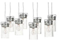 allen + roth Vallymede 8 -Light Brushed Nickel Farmhouse Clear glass Jar Large Hanging Pendant Light