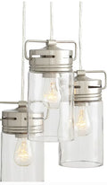 allen + roth Vallymede 3 -Light Brushed Nickel Farmhouse Clear glass Jar Small Hanging Pendant Light