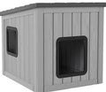 Plastic Outdoor Cat House Black/Grey