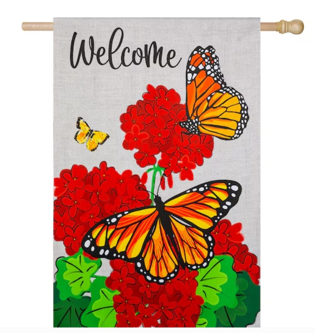 Style Selections 2-ft W x 4-ft H Butterflies House flag