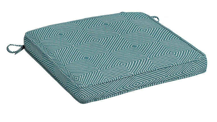 allen + roth with STAINMASTER 20-in x 20-in Deep Lake Diamond Texture Patio chair cushion