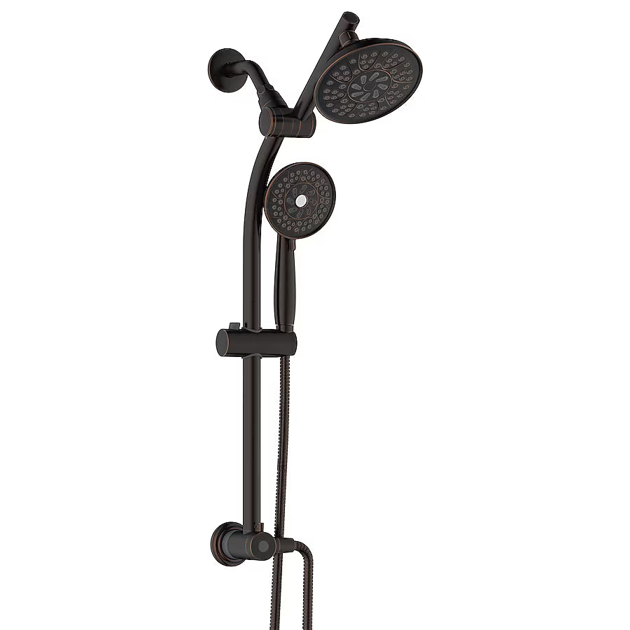 allen + roth Black 5.98-in Shower Faucet Bar System with 2-way Diverter