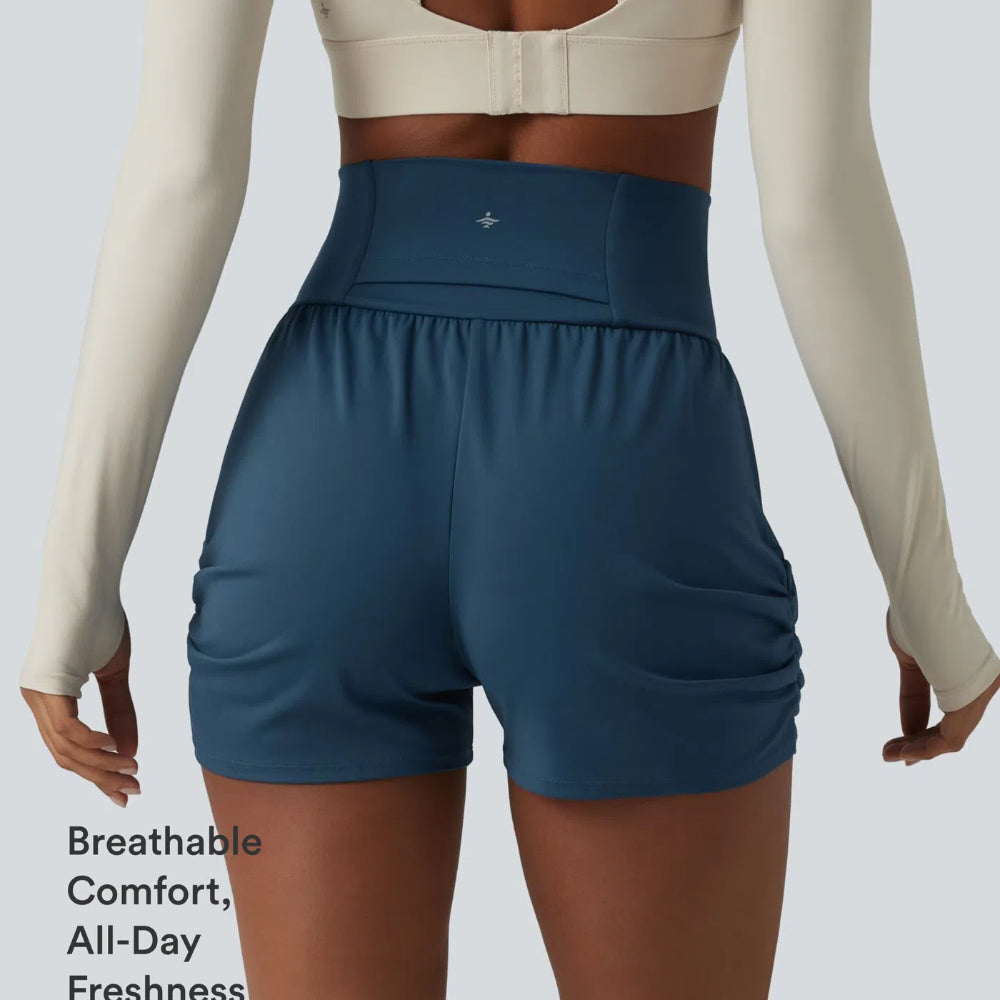 SoftlyZero™ Airy High Waisted Ruched Yoga Shorts 3"
