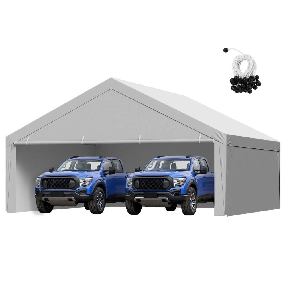 VEVOR 20 x 20 ft Carport Replacement Canopy Cover, Grey