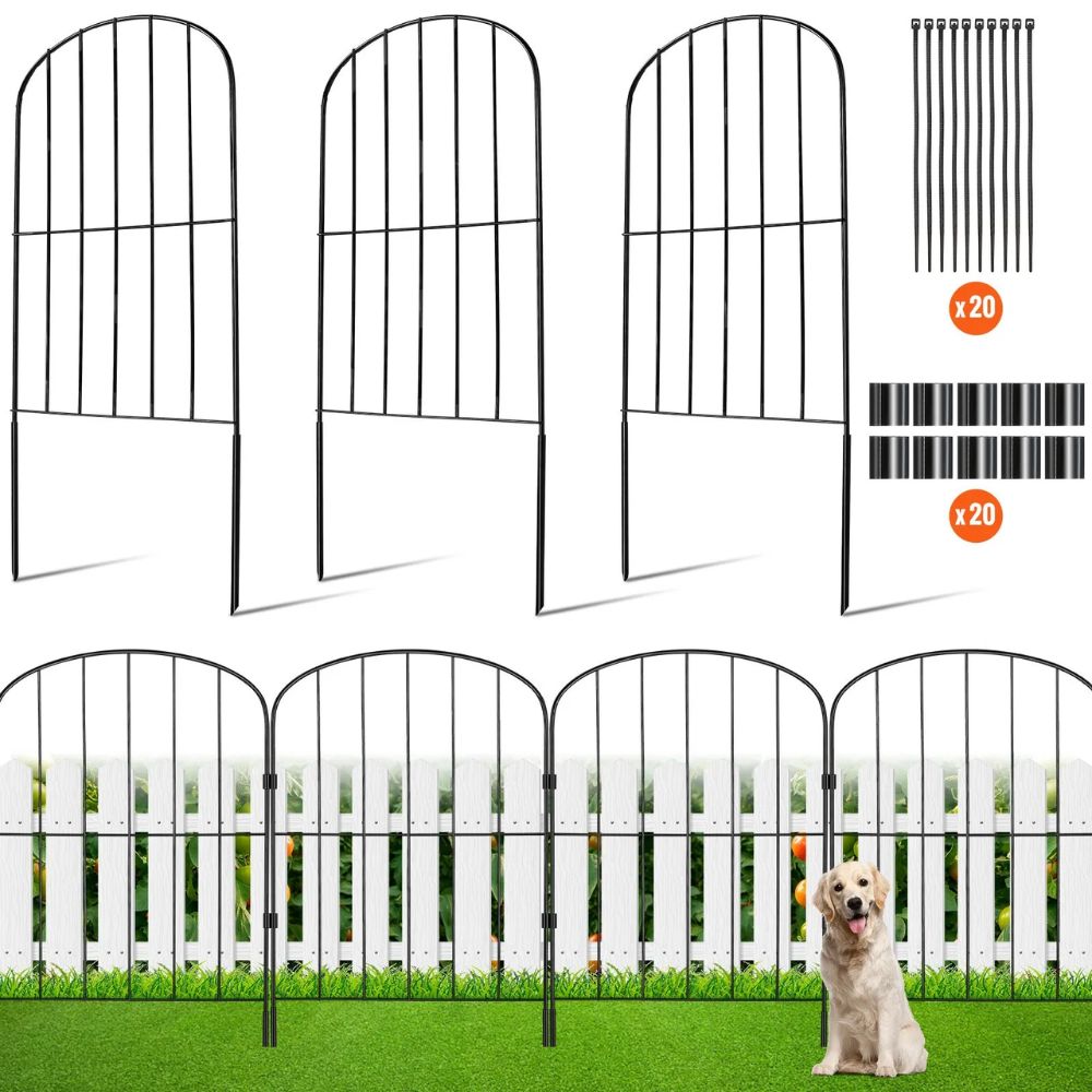 VEVOR 24 in × 11 ft Metal Garden Fence, 10 Pack