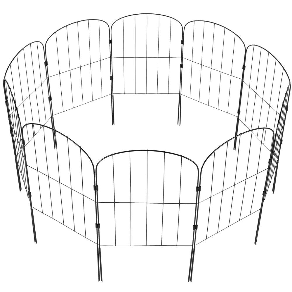 VEVOR 24 in × 11 ft Metal Garden Fence, 10 Pack