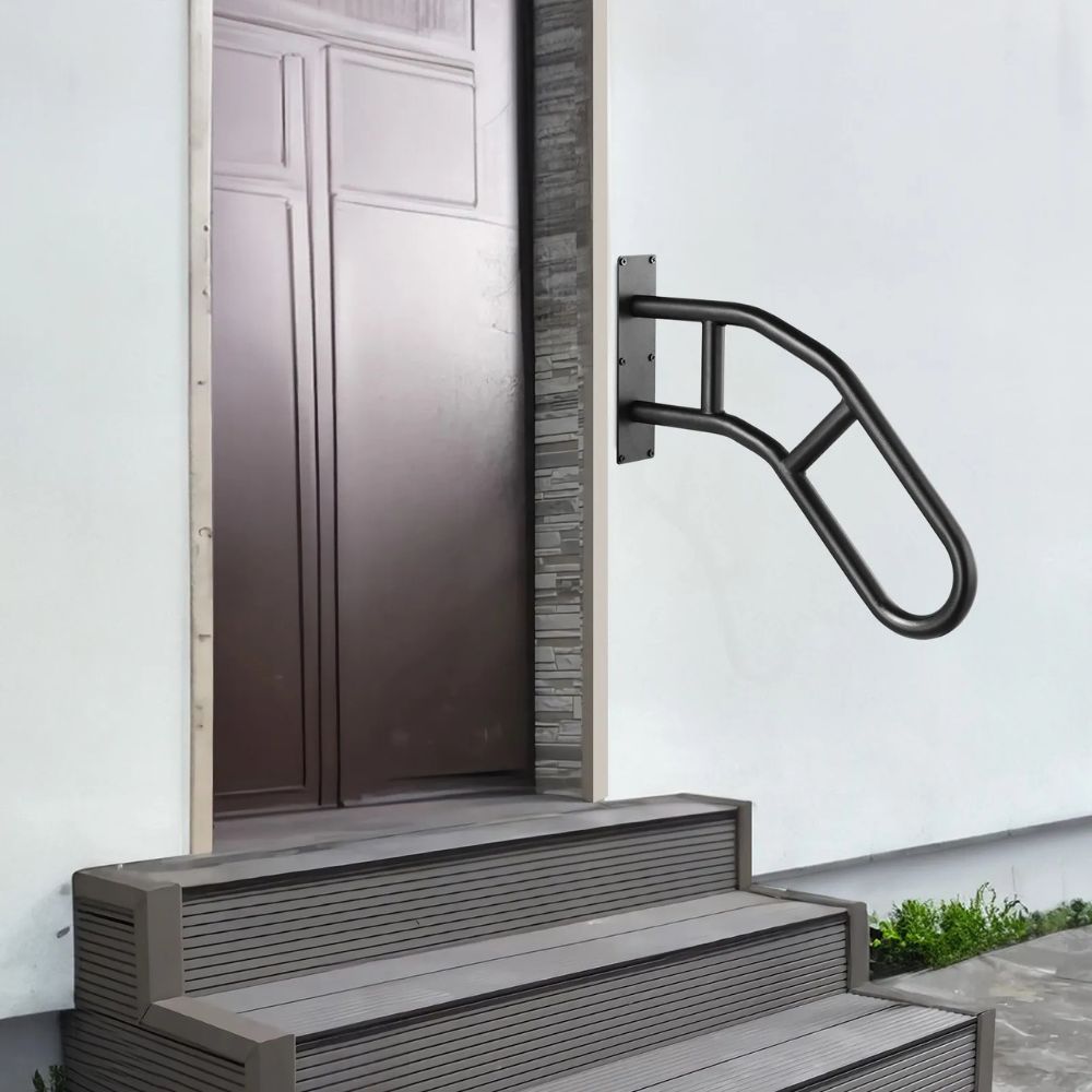 VEVOR 32" Outdoor Handrail for 1-3 Steps, Matte Black