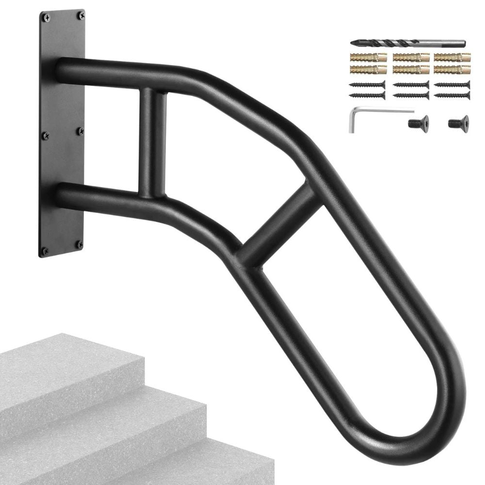 VEVOR 32" Outdoor Handrail for 1-3 Steps, Matte Black