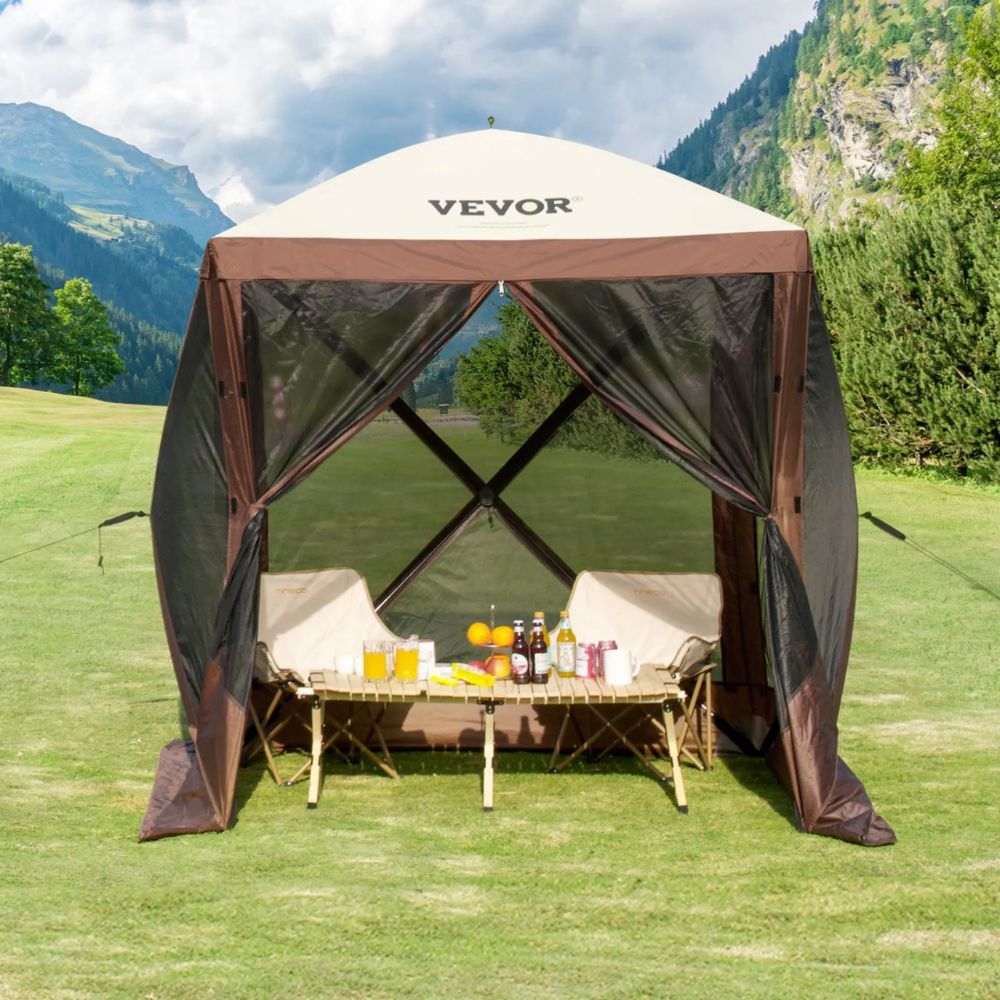VEVOR 6x6FT Pop-Up Gazebo Screen Tent with Privacy Cloths