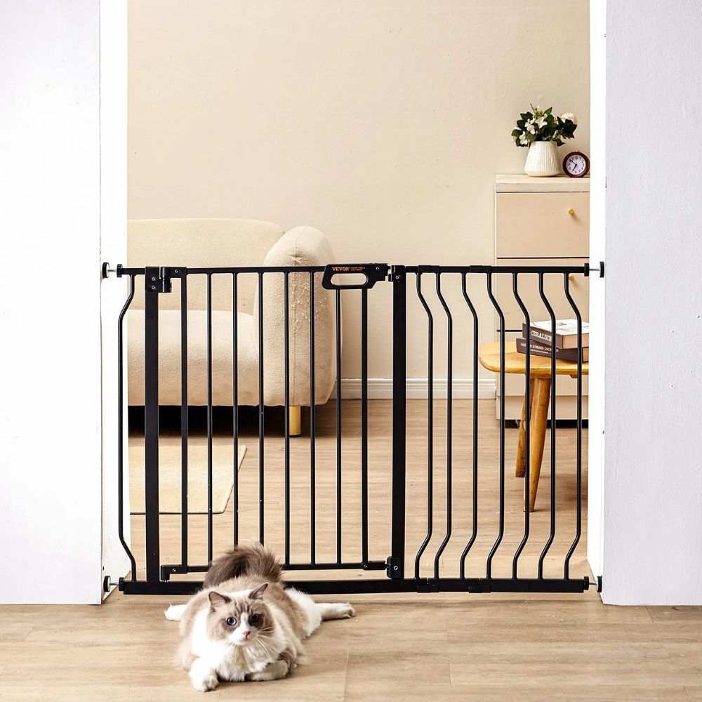 VEVOR Extra Wide Dog & Baby Gate – 30 in, Black
