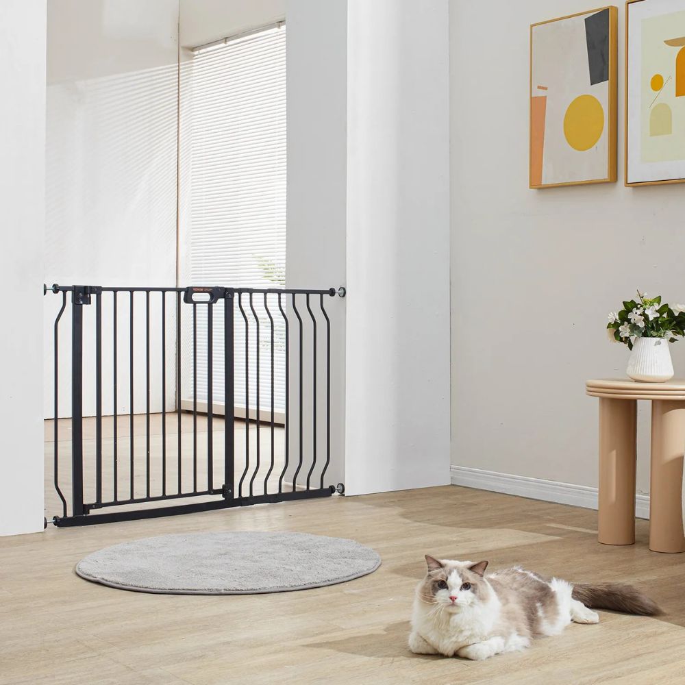 VEVOR Extra Wide Dog & Baby Gate – 30 in, Black