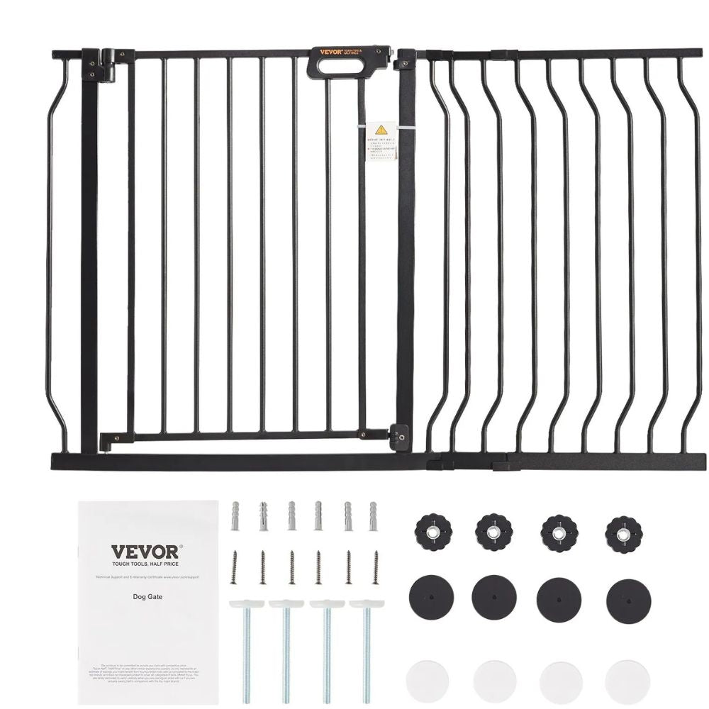 VEVOR Extra Wide Dog & Baby Gate – 30 in, Black