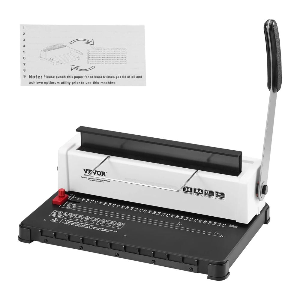 VEVOR Manual Coil Spiral Binding Machine, 34-Hole