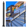 VEVOR 42" Cable Railing Post, SUS304 Stainless Steel, Holeless, Black, 1-Pack