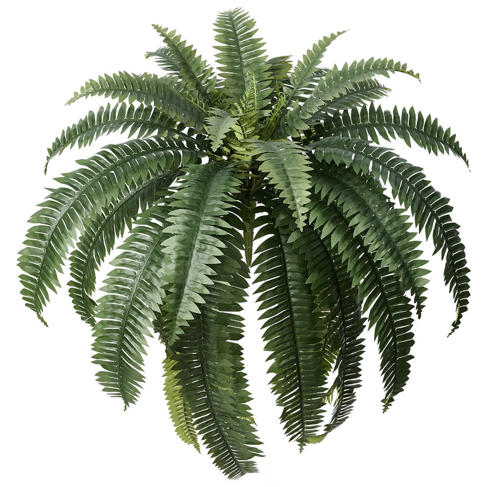 VeriNatural UV Resistant Artificial Boston Fern Bush 2-Pack – 33/39 Fronds