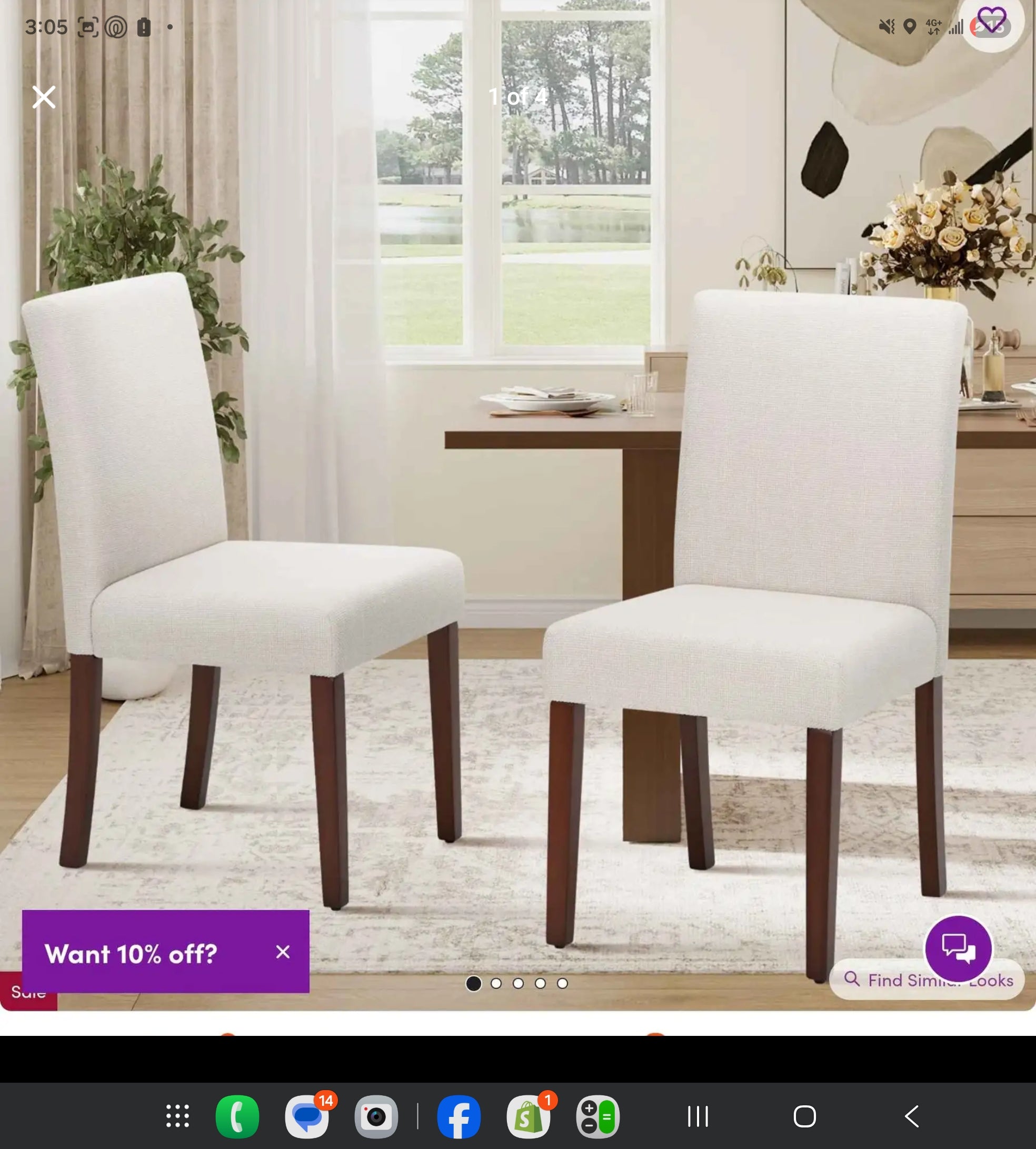 Oakridge Upholstered Dining Chair, Parsons Style Fabric Dining Chairs with Solid Wood Legs Sett 2