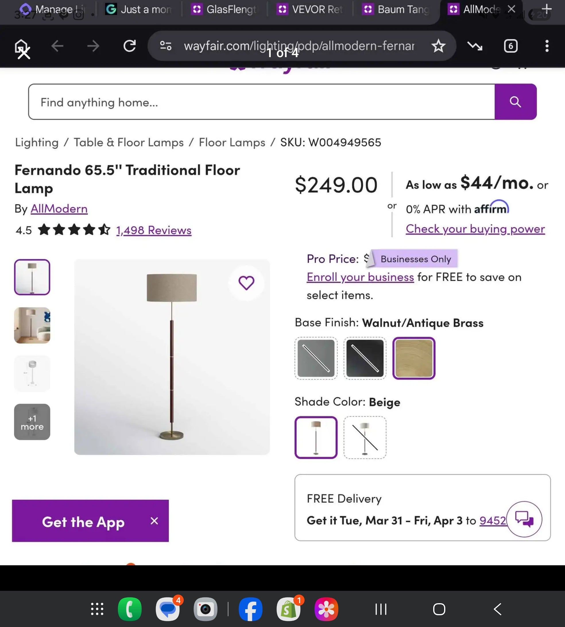 Fernando 65.5" Floor Lamp