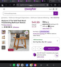 Raylynne 2-Tier Solid Teak Wood Freestanding Bathroom Shelves