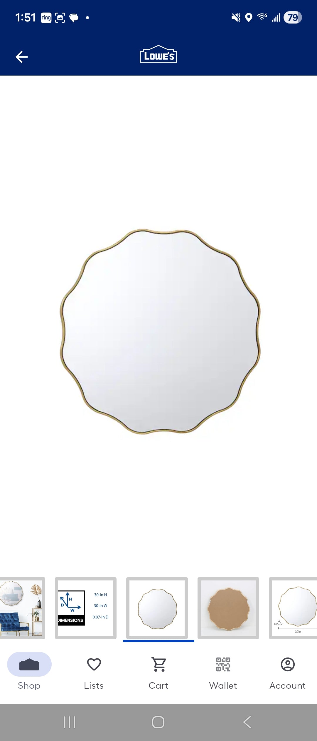 30x30 Gold mirros