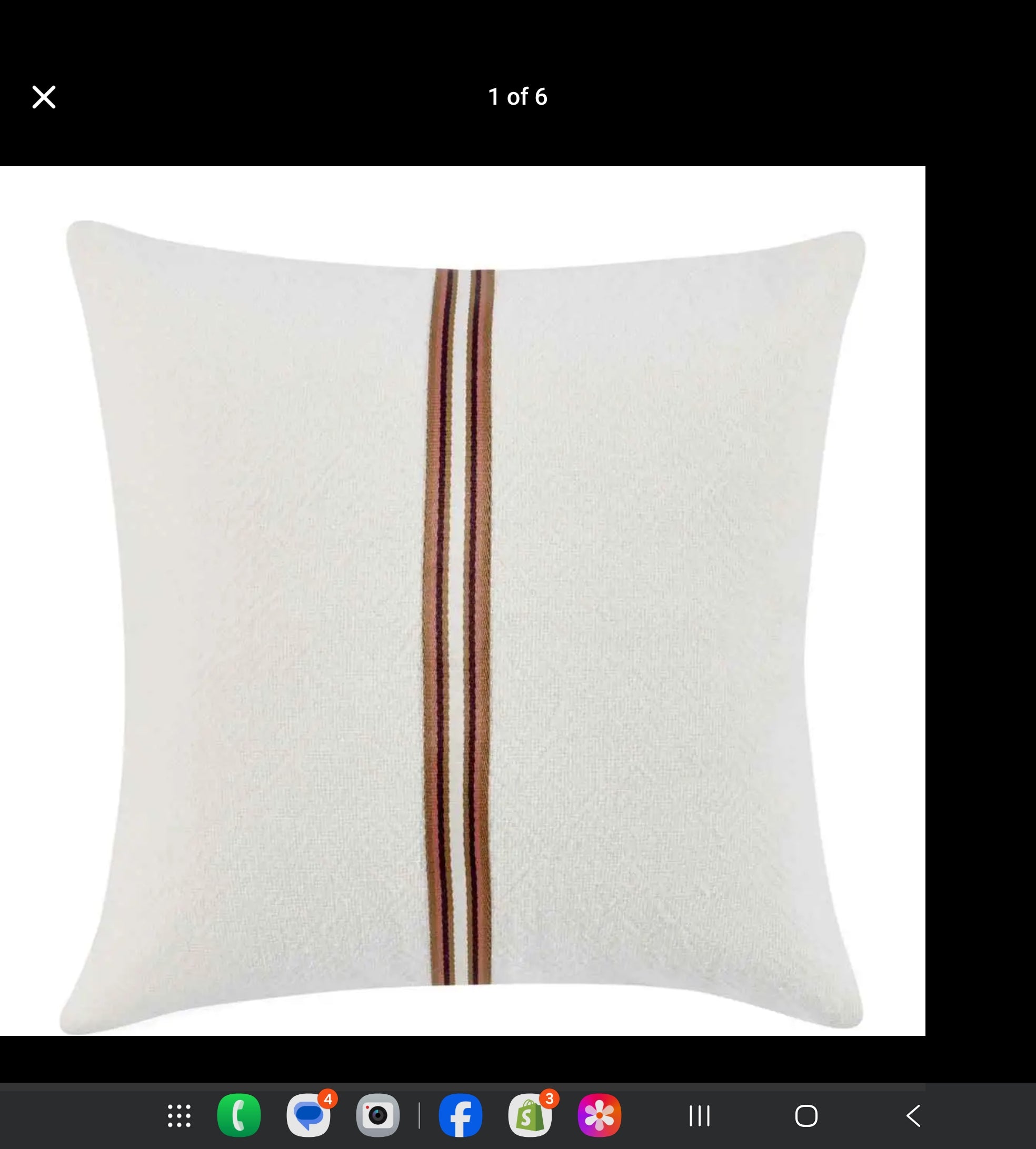 🛋️ Ralph Striped Cotton Blend Throw Pillow – Brand New 🛋️